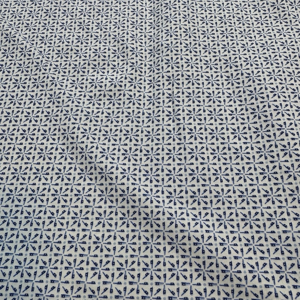 Peter Millar Polo Shirt Men's Large Blue White Geometric Print Pima Cotton Golf - Picture 6 of 6
